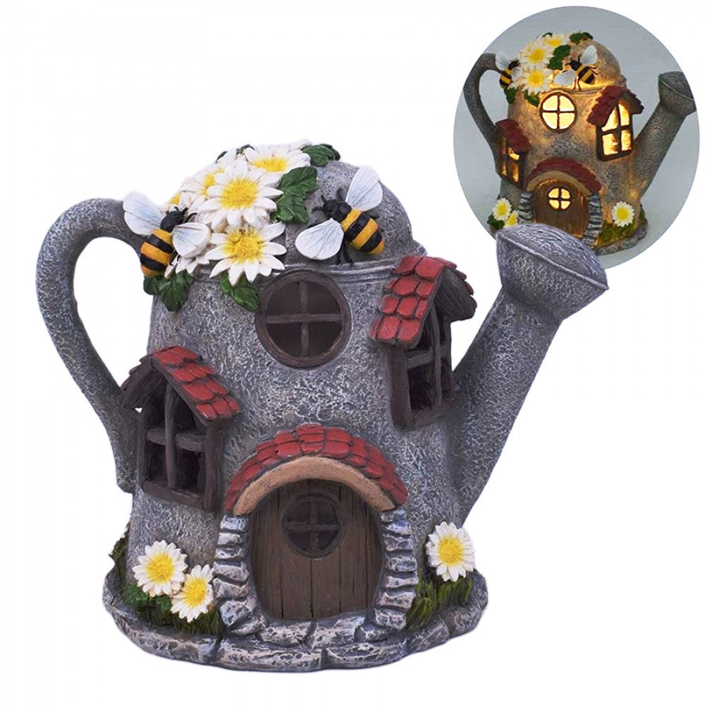 Daisy Teapot House - Solar Fairy Houses Earth Fairy 
