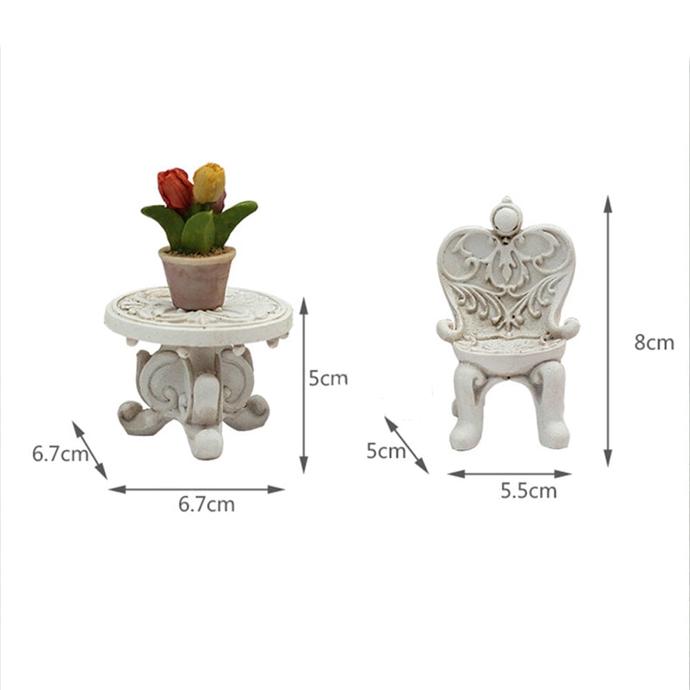5pc Antique Style Furniture Set Fairy Garden Furniture Earth Fairy 