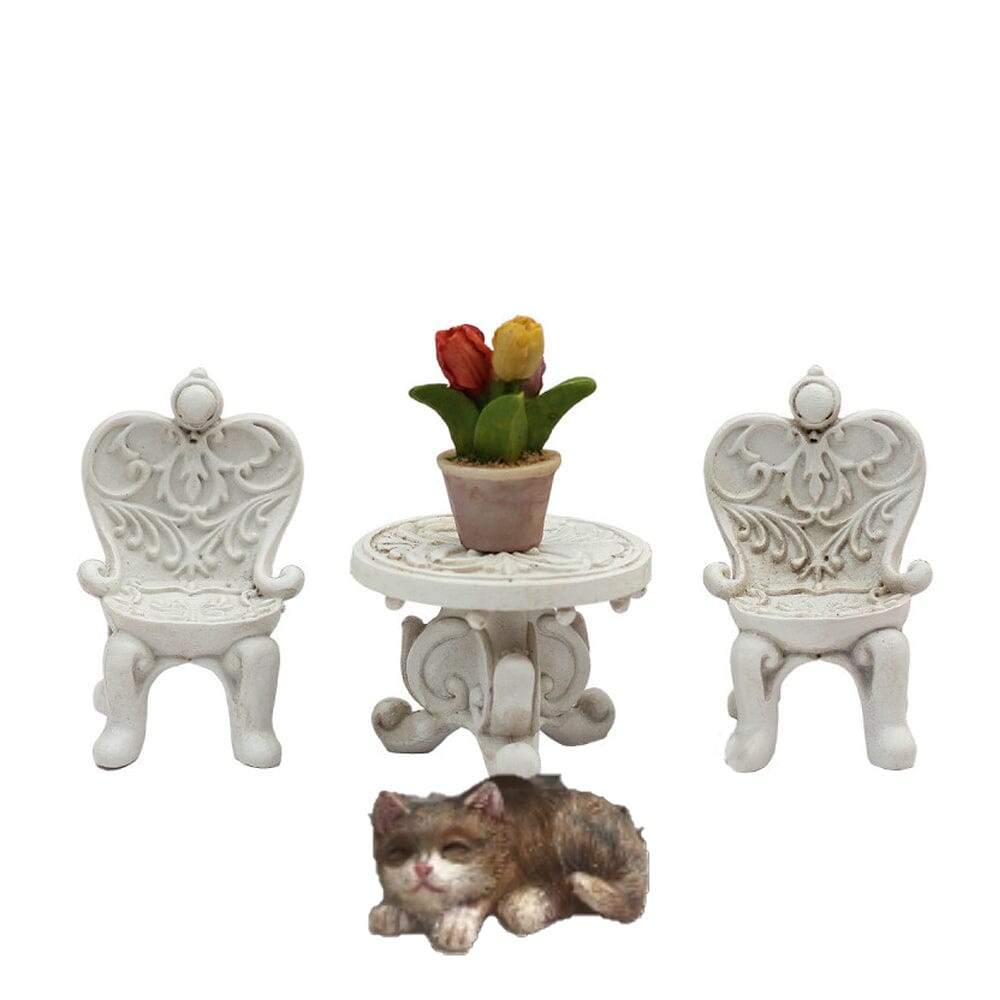 5pc Antique Style Furniture Set Fairy Garden Furniture Earth Fairy 5pc Furniture Set 