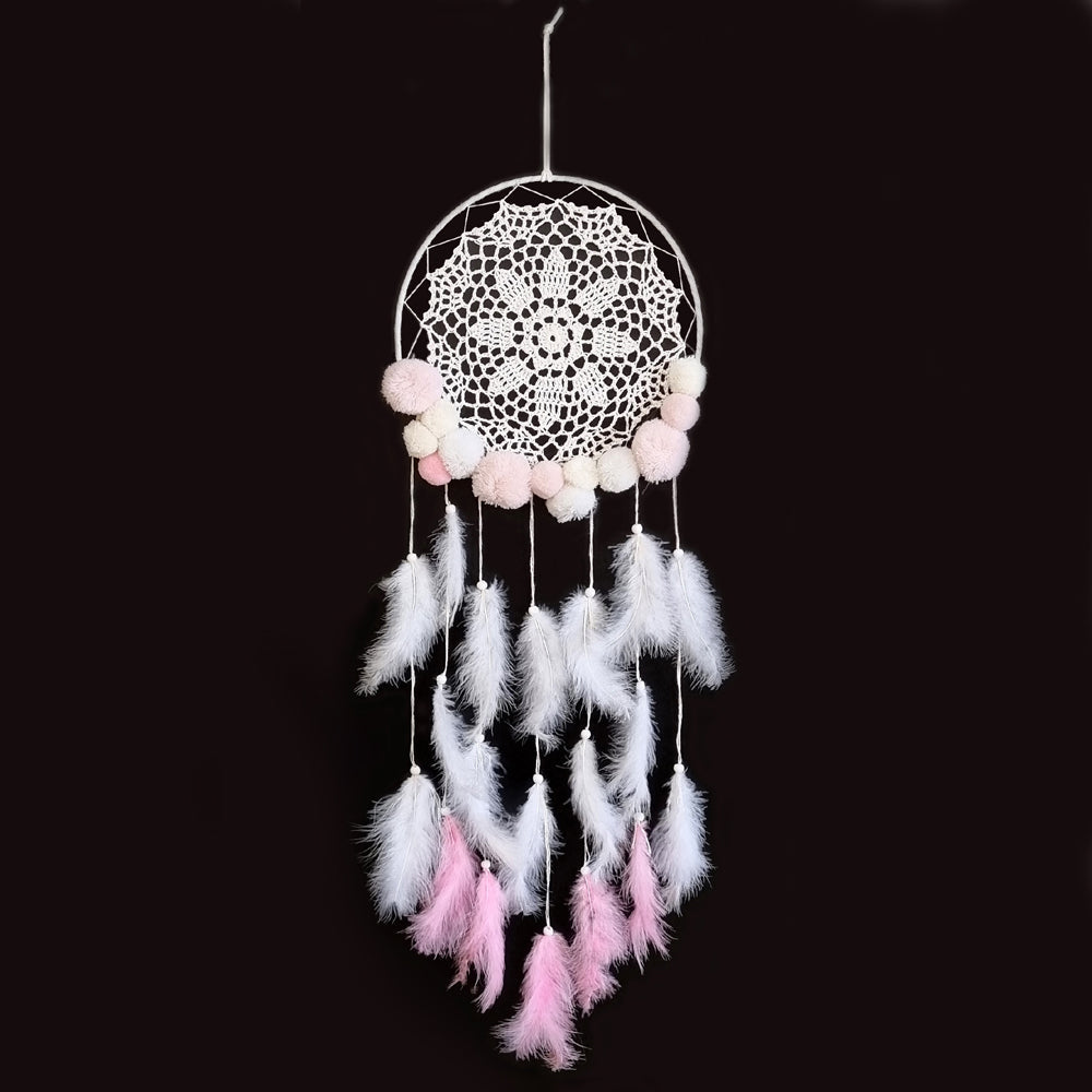 Crochet Blush Pompom Dream Catcher | Dream Catchers | Earth Fairy