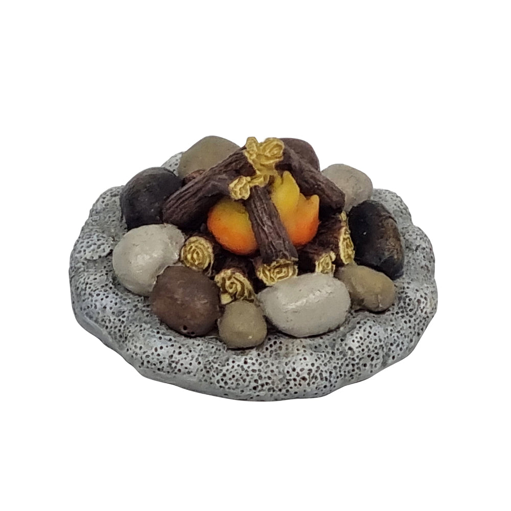 Overhead View of Camp Fire Miniature Fairy Garden Figurine