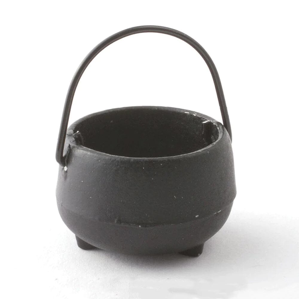 Black Metal Cauldron Fairy Garden Accessories Earth Fairy 