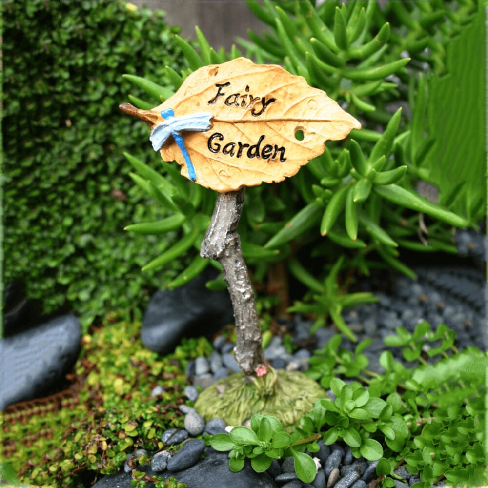 'Fairy Garden' Sign with Dragonfly  - Fairy Gardens - Earth Fairy
