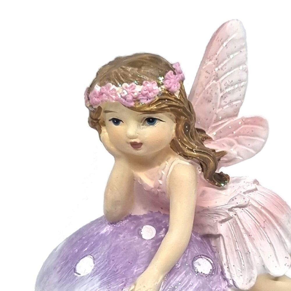 Flower Garden Fairy on Mushrooms Fairy Garden Figurines The Willow Collection 