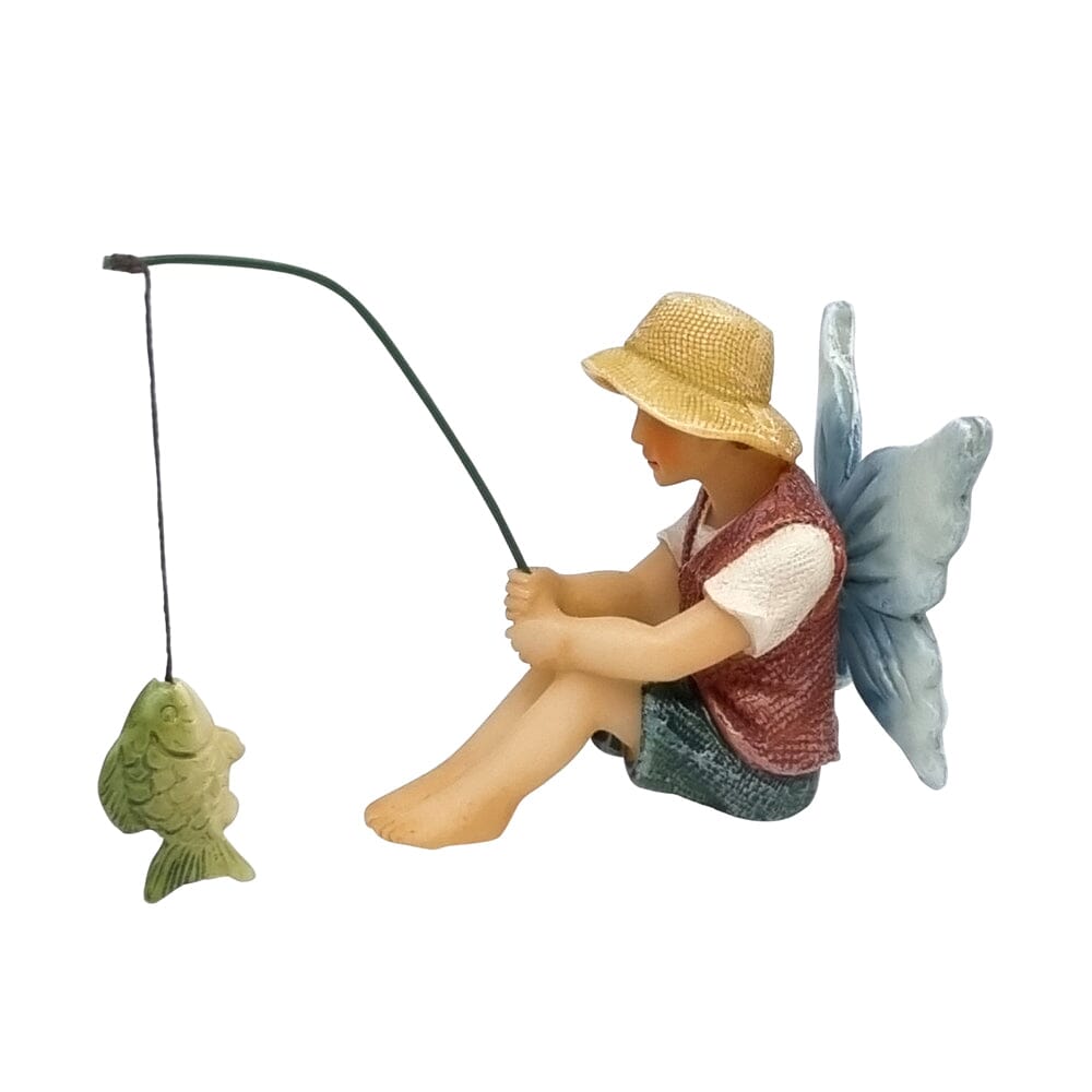 Fishing Fairy Lucas Fairy Garden Figurines The Willow Collection 