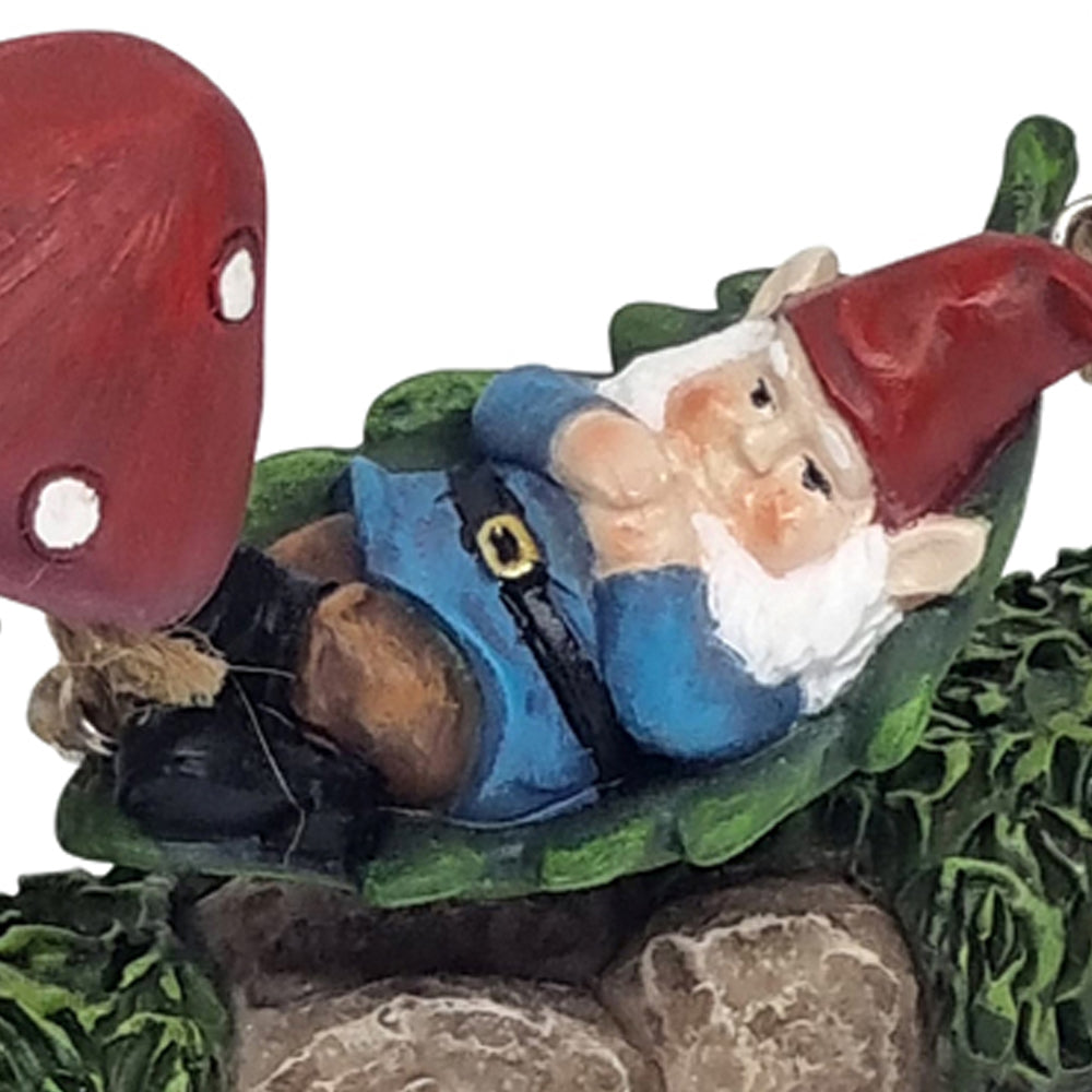 Gnome Sleeping on Mushroom Hammock Gnomes, Pixies, Trolls & Elves The Willow Collection 