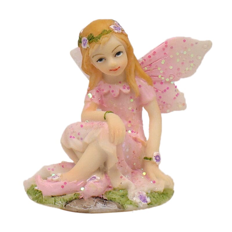 Little Sitting Fairy - Set of 2 Fairy Garden Figurines Earth Fairy 