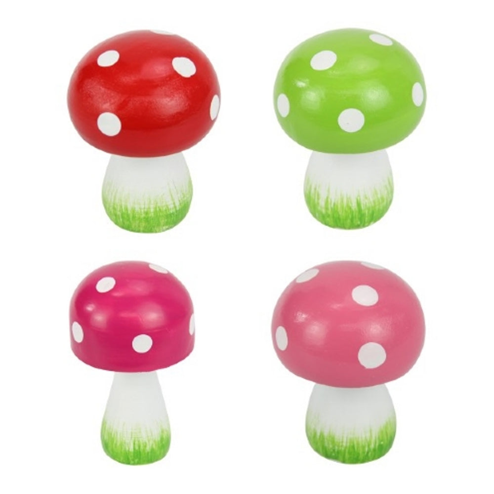 Colourful Mushrooms - Large - Set of 4 Fairy Garden Accessories Earth Fairy 
