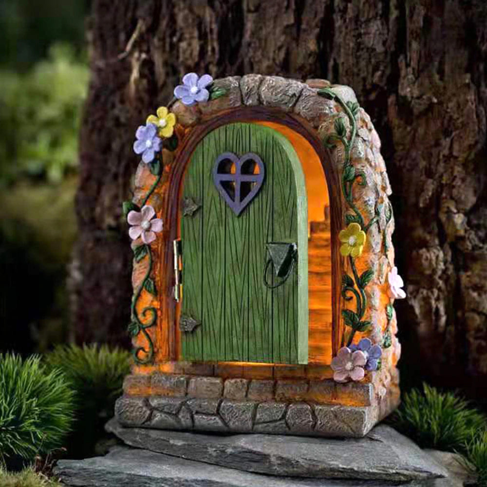 Light Up Secret Stairs Fairy Door with Opening Door Fairy Doors, Windows &amp; Mailboxes Earth Fairy 