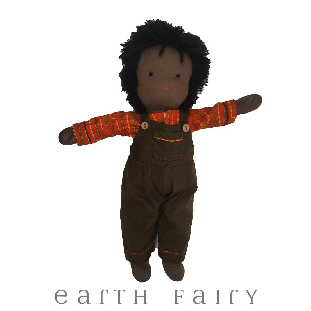 Black Hair &amp; Black Eyes - Steiner Waldorf Boy Doll, from The Waldorf Doll Collection by Earth Fairy