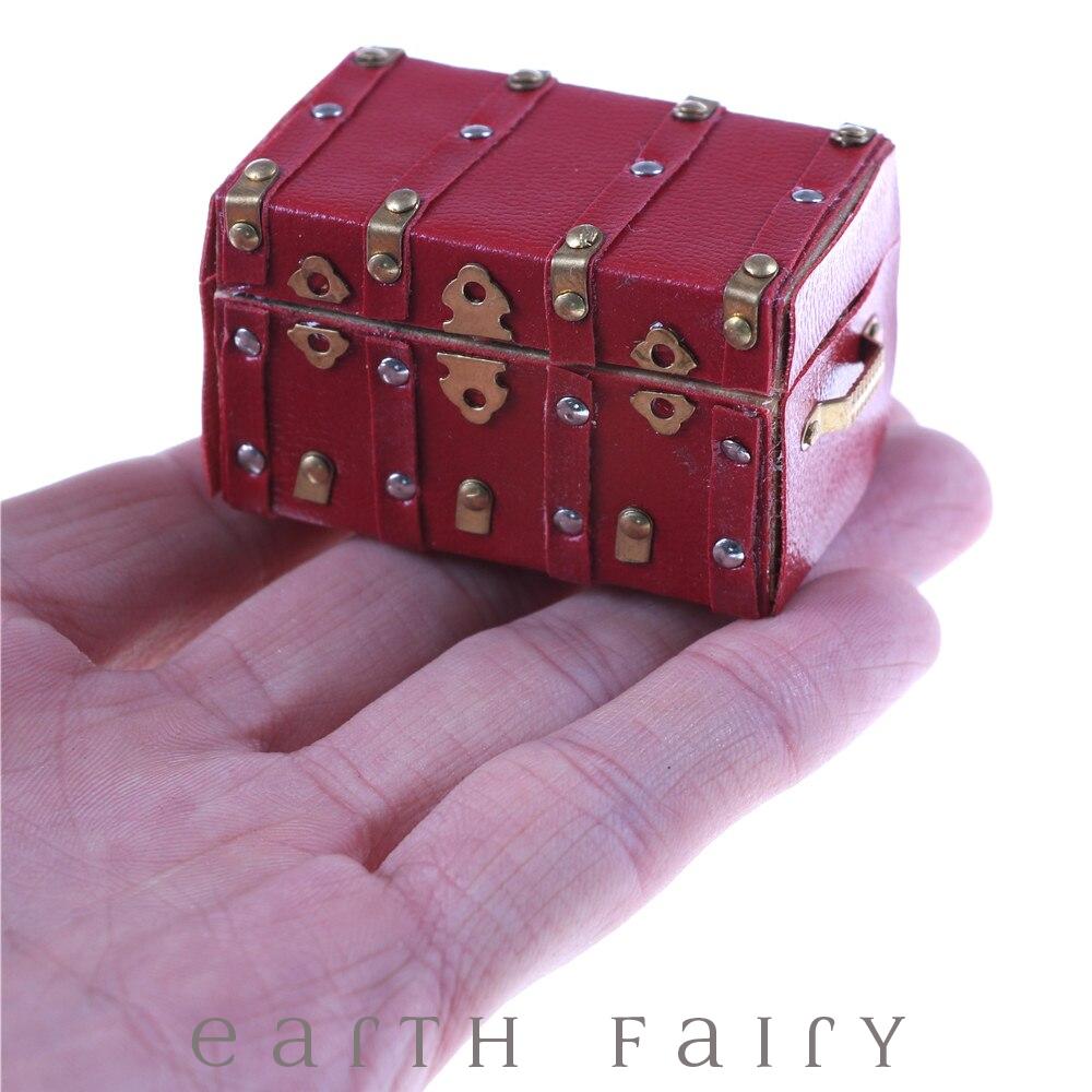 Miniature Brass &amp; Leather Chest, from The Fairy Garden Accessory Collection by Earth Fairy