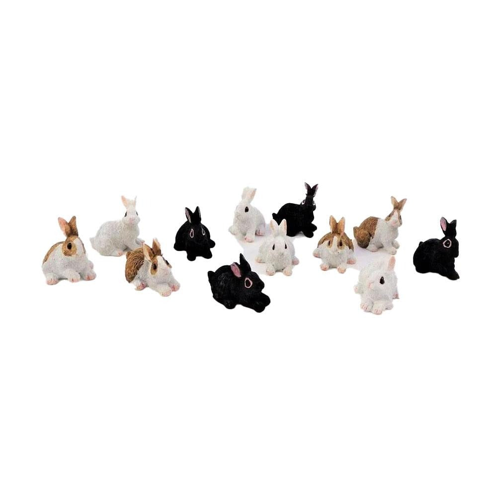 Bunny Rabbits - Set of 12 Fairy Garden Animals Earth Fairy 