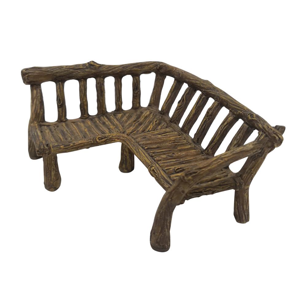 Side View of the Corner Bench, a miniature resin fairy garden piece