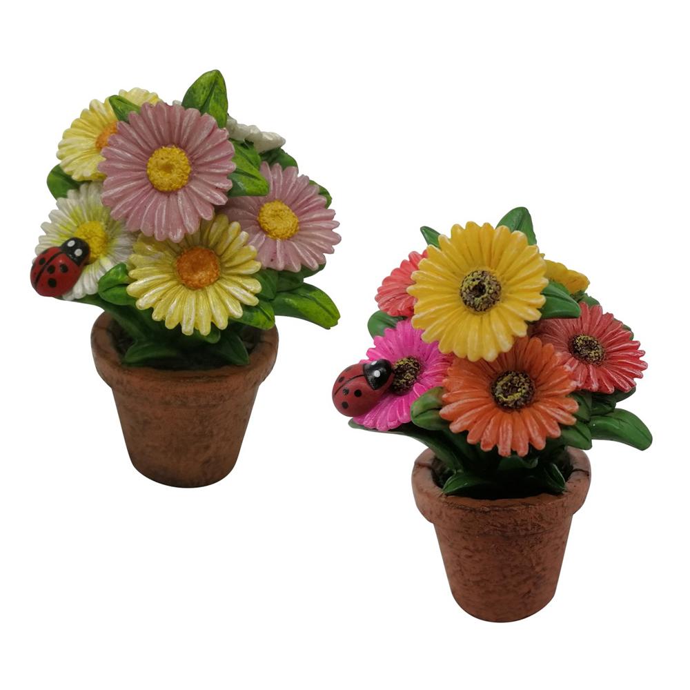 Set of 2 Miniature Daisy Pots, one in the bright colourway, the other in the pastel colourway