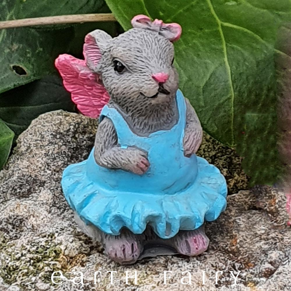 Dancing Sisters, set of 2 Miniature Mice FIgurines, from The Earth Fairy Animal Figurine Collection