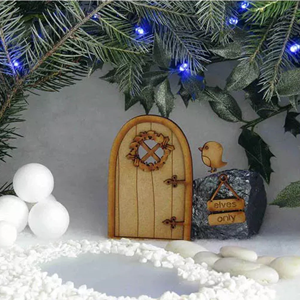 DIY Mini Wooden Elf Door with Sign