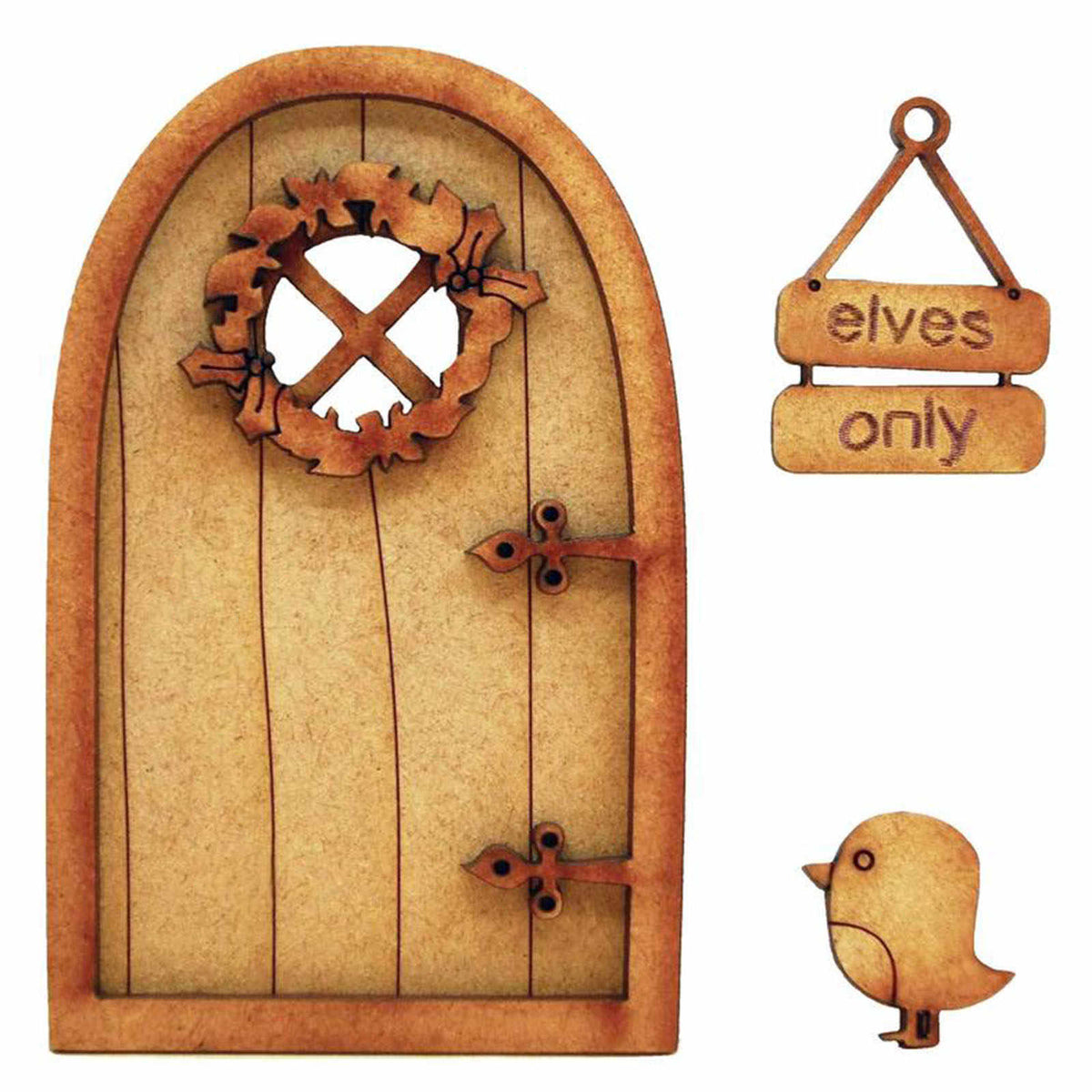 DIY Mini Wooden Elf Door with Sign