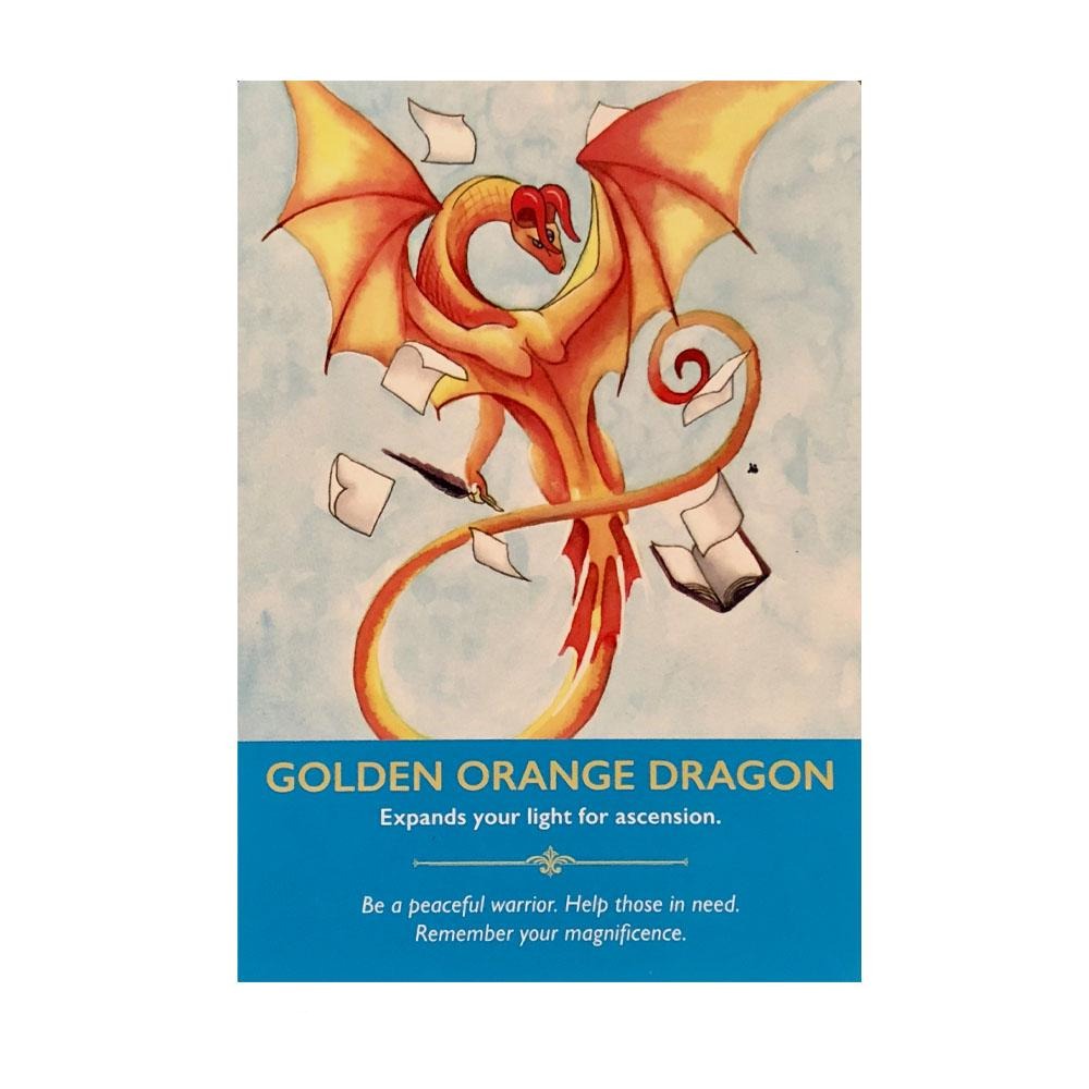 Dragon Oracle Cards by Diana Cooper - Golden Orange Dragon Card | Fairy, Tarot, Oracle &amp; Affirmation Cards - Australia | Earth Fairy