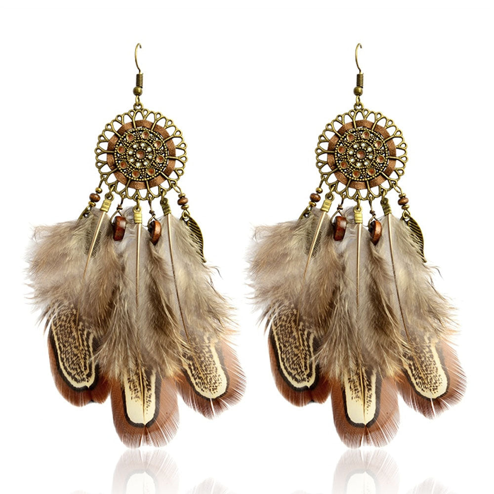 Natural Dream Catcher Earrings