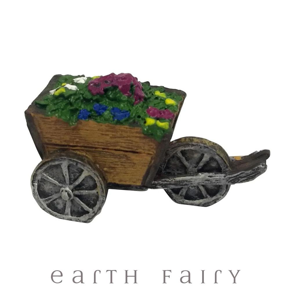 Enchanted Garden Flower Cart - Mini Fairy Garden Furniture Earth Fairy 