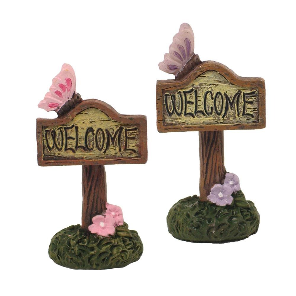 Enchanted Garden Welcome Sign - Mini Fairy Garden Signs Earth Fairy 