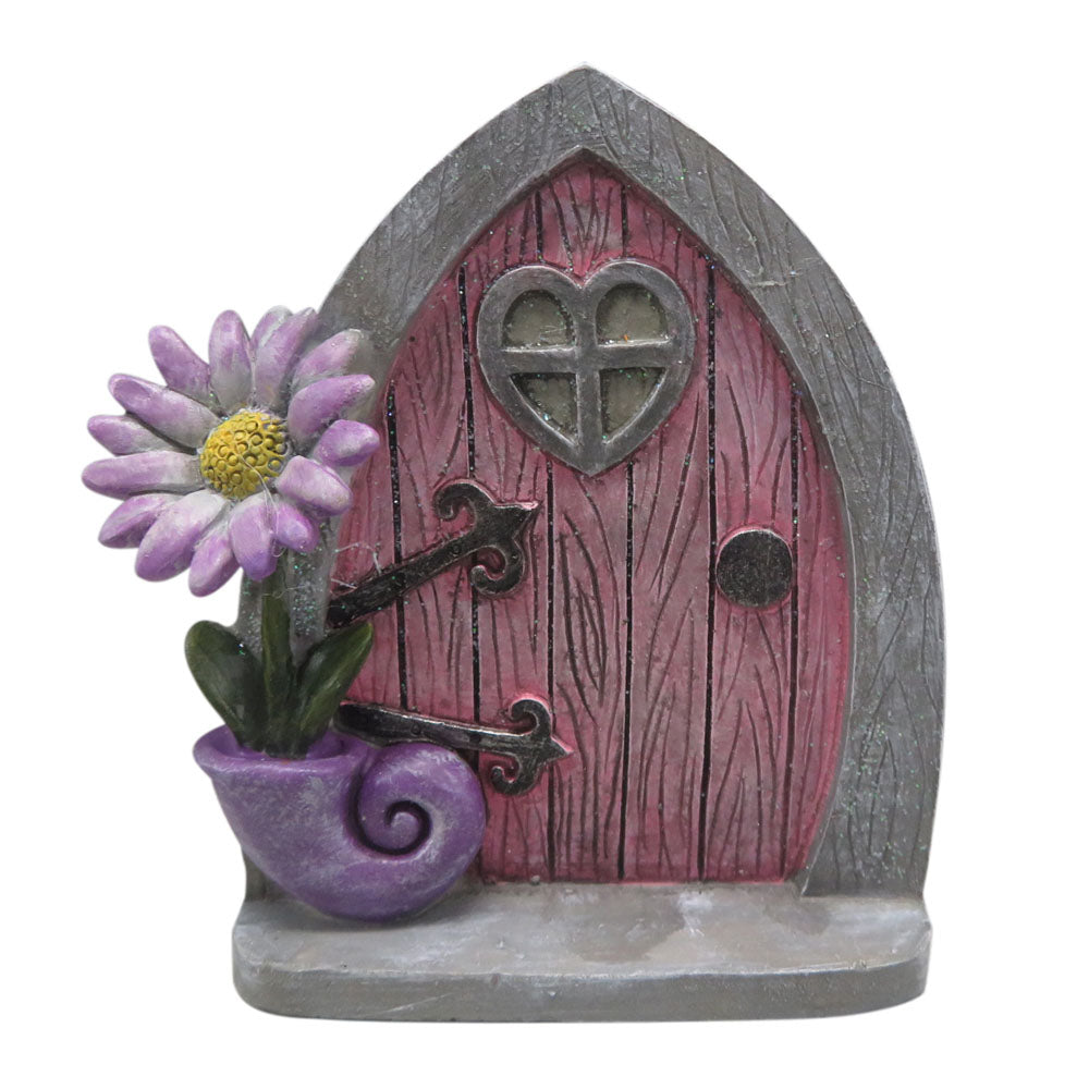 Fairy Door with Flower - Miniature Fairy Garden Accessory