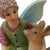 Fairy Ethan with Deer, a miniature resin fairy garden figurine depicting a boy fairy with deer