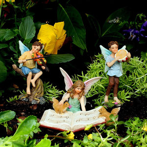 🧚 Fairy Musicians Set - Set of 3 Miniature Fairy Figurines 🎶 | 🍄 Fairy ...