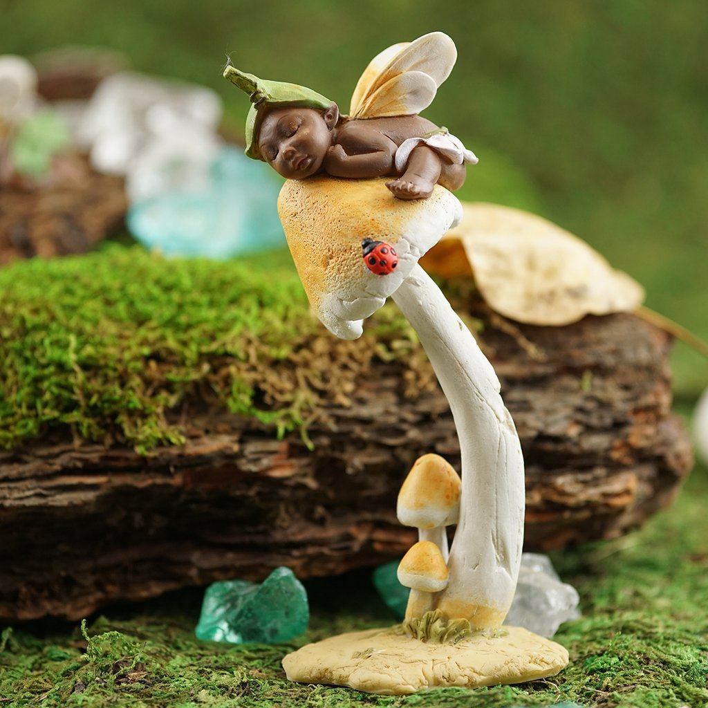 Fairy Sleeping on a Mushroom | Fairy Garden Figurines - Australia | Earth Fairy