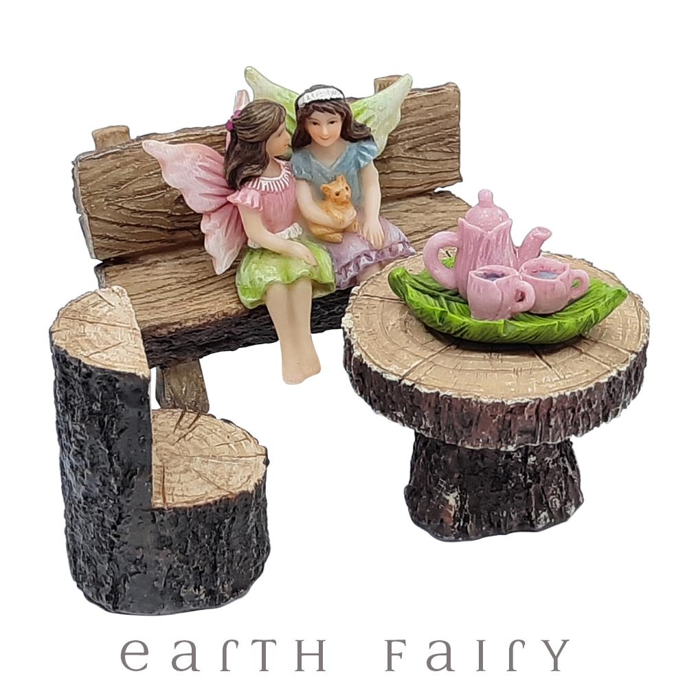 Fairy Tea Set, from The Miniature Fairy Garden Accessory Collection from Earth Fairy