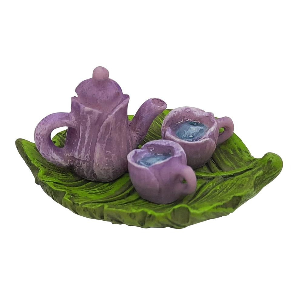Fairy Tea Set, Lilac, from The Miniature Fairy Garden Accessory Collection from Earth Fairy