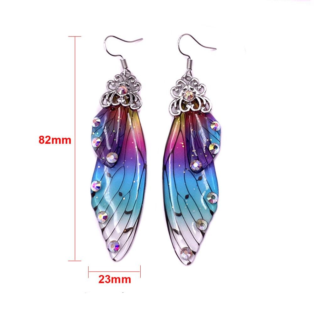 Fairy Wing Earrings - Rainbow, Gold from The Fairy Inspired Jewellery Collection by Earth Fairy