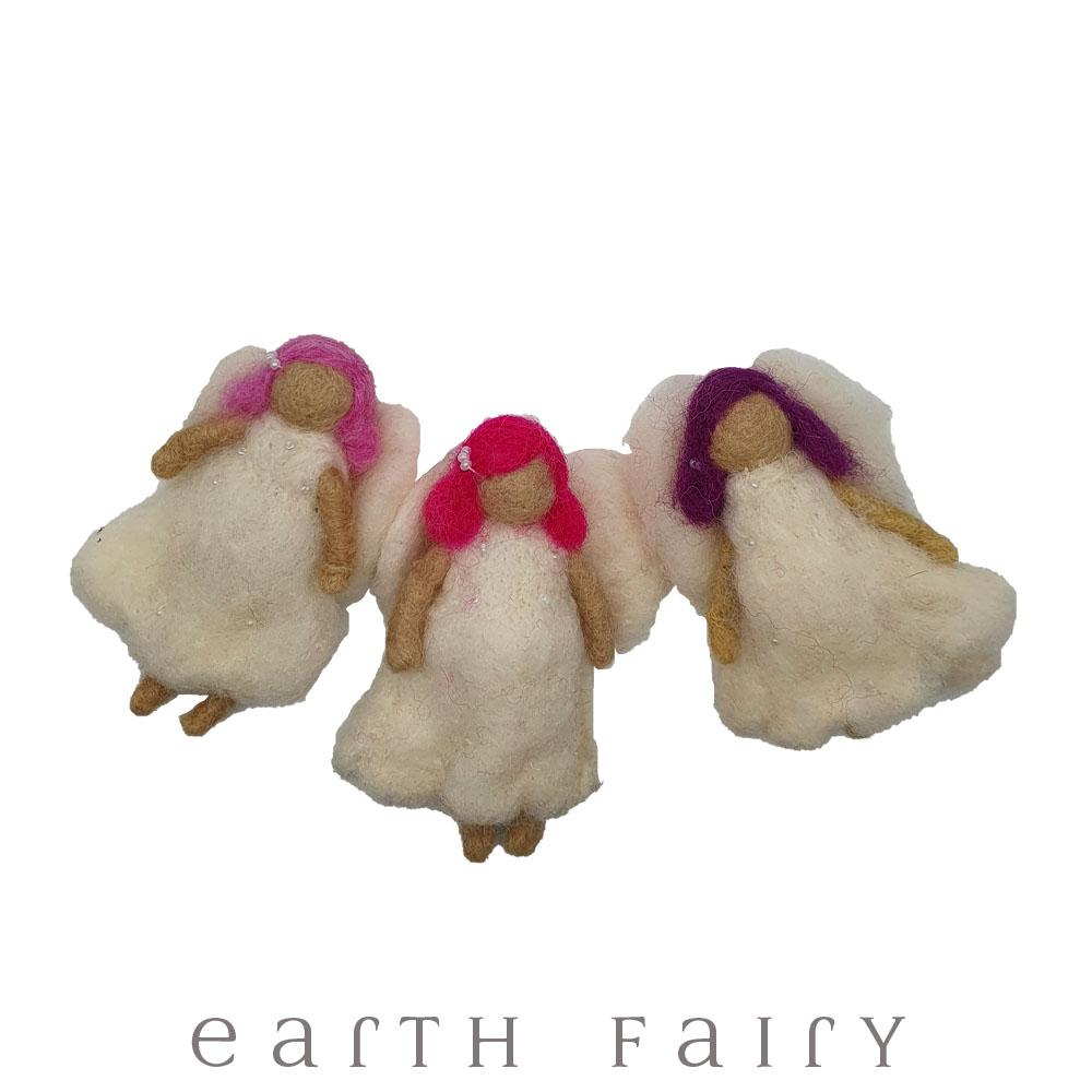 Felt Angels Wool Felt Toys Earth Fairy Set of 3 Angels 