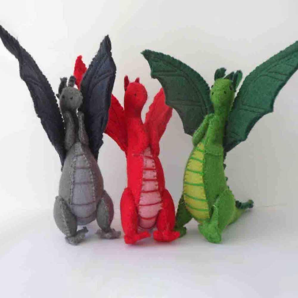 Felt Grey Dragon - Extra Large Earth Fairy 