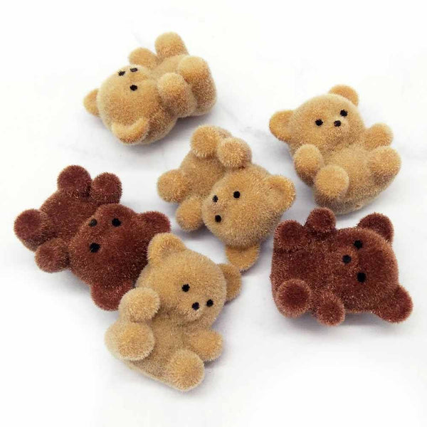 Flocked Teddy Bear - Main Image