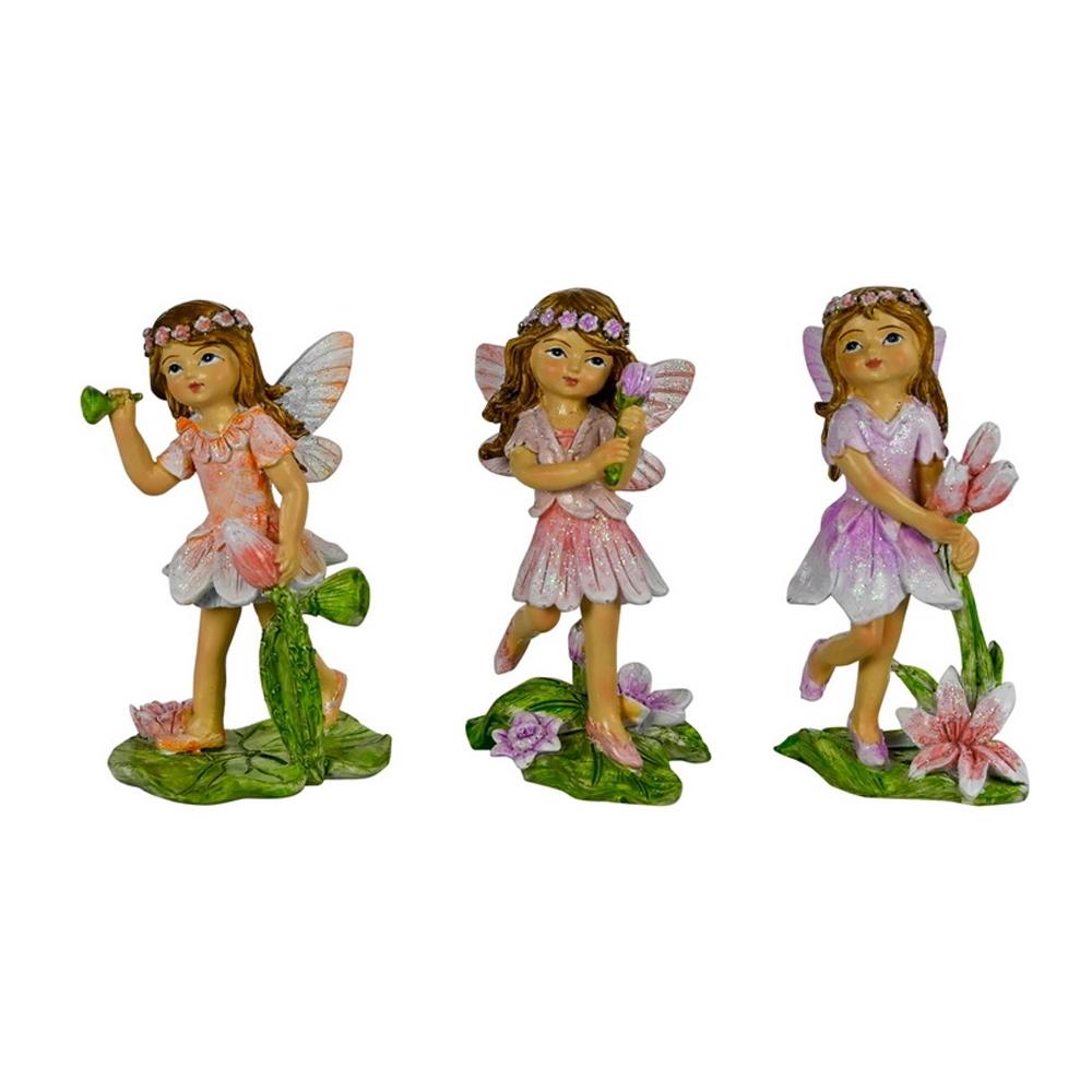 Flower Garden Fairies with Tulips - Set of 3 Fairy Figurines The Flower Garden Collection 