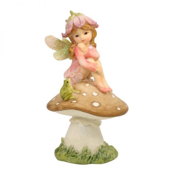 Flower Garden Fairies Sitting on Mushrooms Fairy Garden Figurines The Flower Garden Collection Set of 2 Fairies 