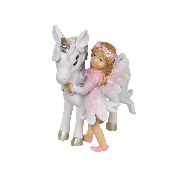 Flower Garden Fairy Standing with Unicorn Fairy Figurines Earth Fairy 