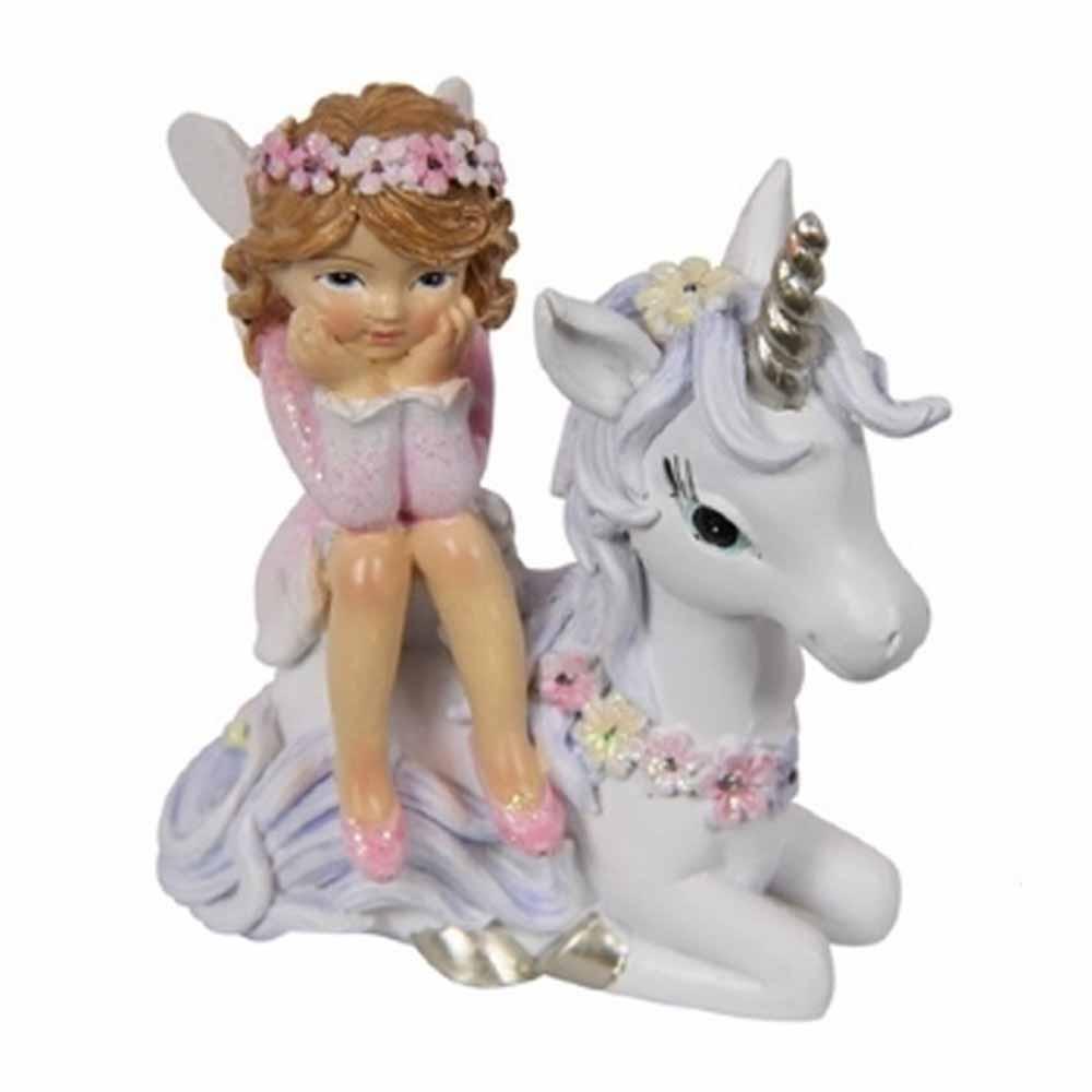 Flower Garden Fairy with Unicorn Fairy Garden Figurines The Flower Garden Collection Pink 