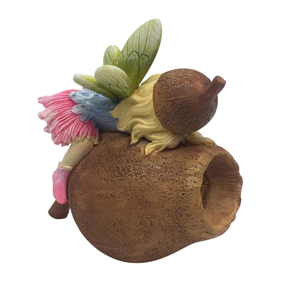Flower Garden Gumnut Fairy Sleeping on a Gumnut| Fairy Figurines - Australia | Earth Fairy