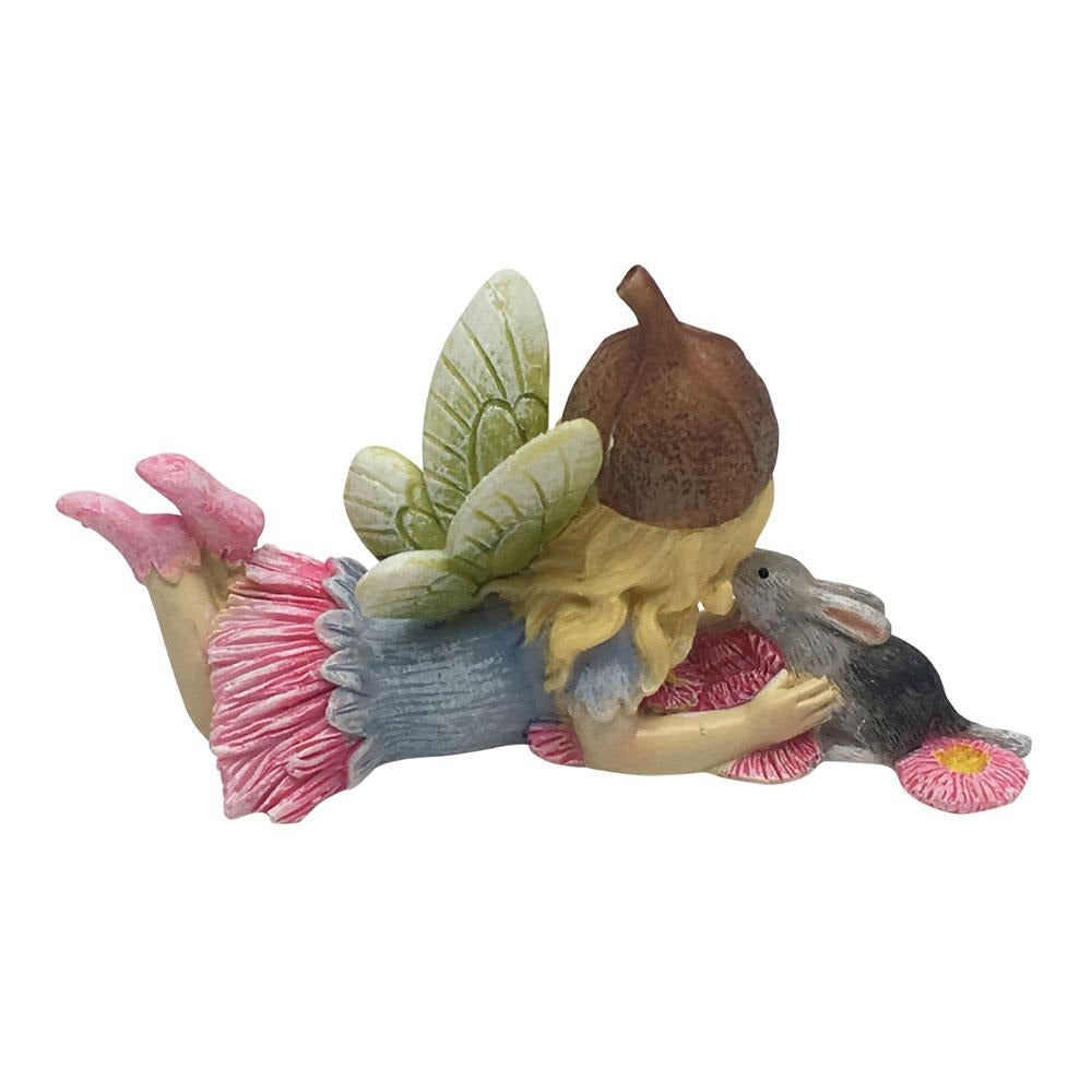 Flower Garden Gumnut Fairy With Bilby - Rear View | Fairy Figurines - Australia | Earth Fairy