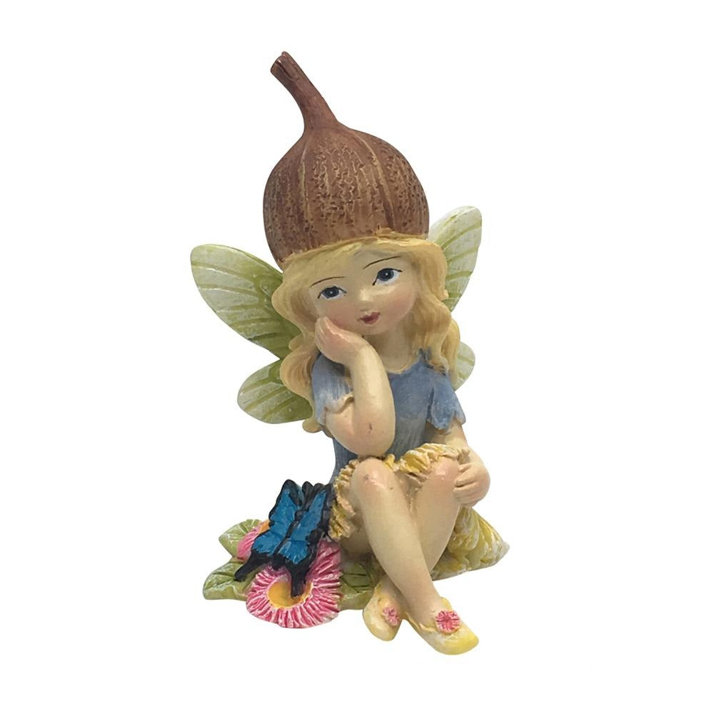 Flower Garden Gumnut Fairy with Butterfly | Fairy Figurines &amp; Miniatures - Australia | Earth Fairy