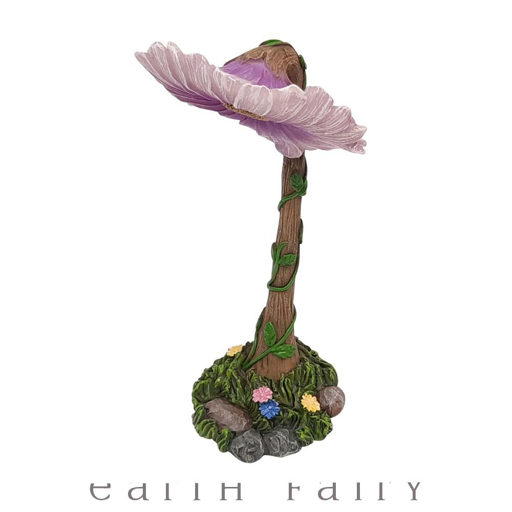 Flower Sunshade, a miniature garden umbrella for the fairy garden, side view