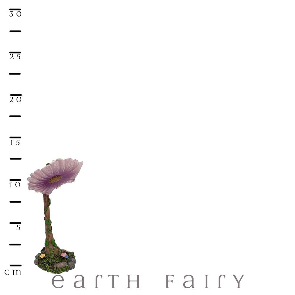 Flower Sunshade, a miniature garden umbrella for the fairy garden, shown against a scale ruler