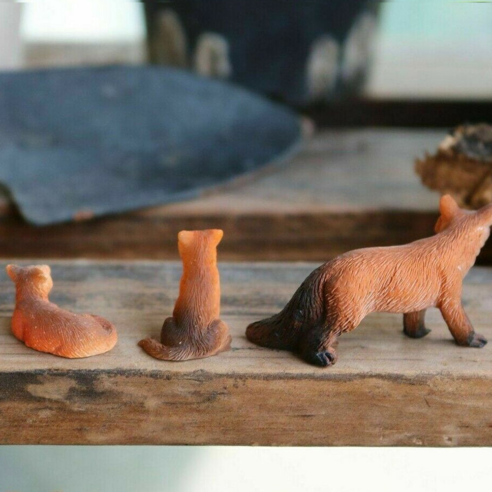 Fox Family - Miniature Fairy Garden Figurines - Set of 3