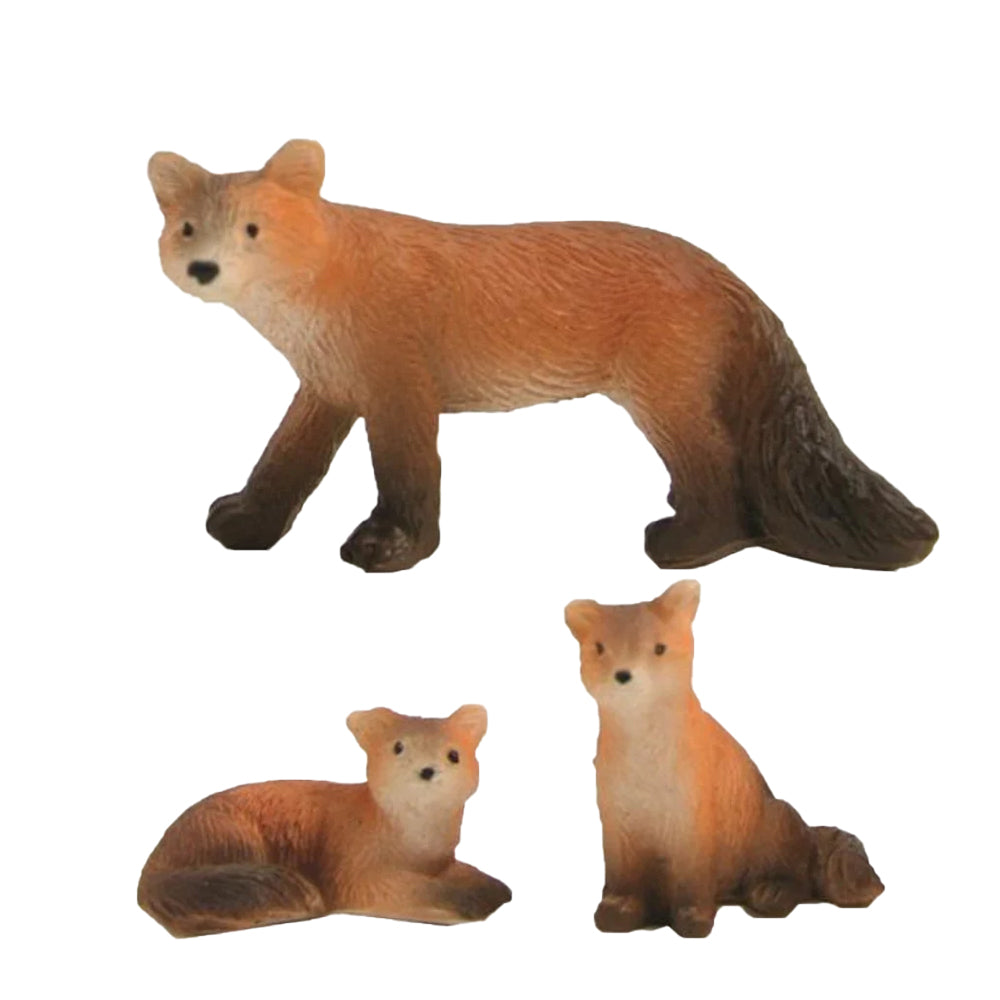 Fox Family - Miniature Fairy Garden Figurines - Set of 3