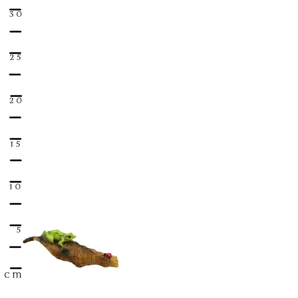 Frog and Ladybug on a Leaf with Scale Ruler | Fairy Gardens &amp; Collectible Miniatures | Earth Fairy