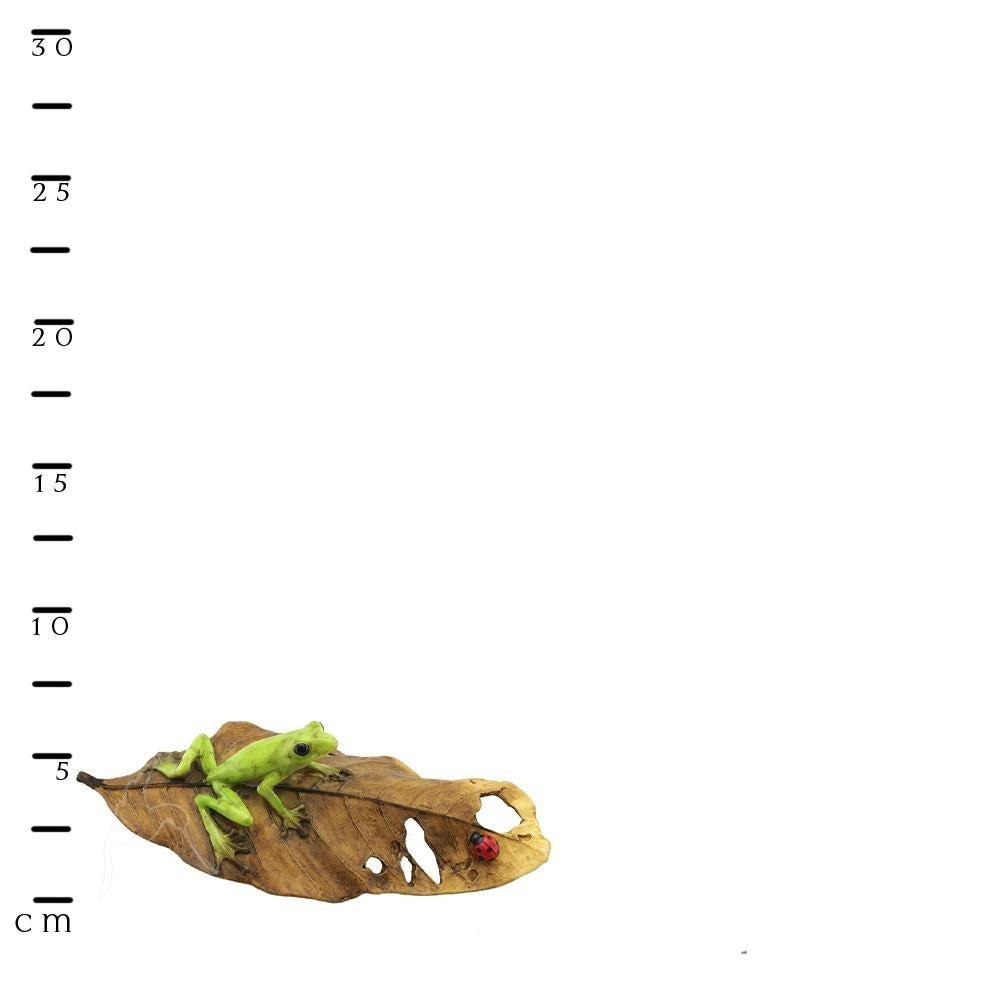 Frog & Ladybug on a Leaf | Fairy Gardens & Collectible Miniatures | Earth Fairy