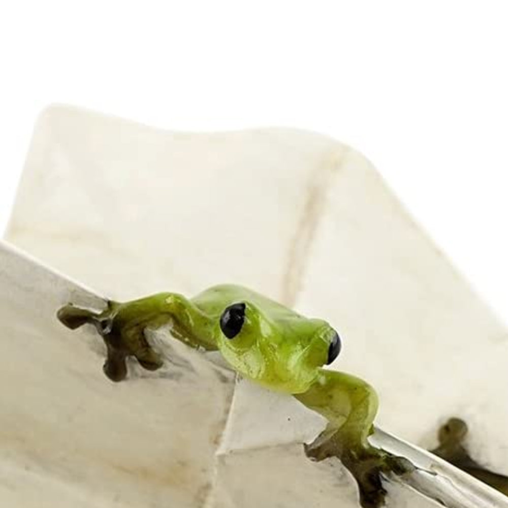 Frog on a Paper Plane Miniature Figurine