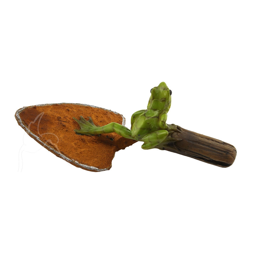 Frog on a Trowel Miniature Figurine